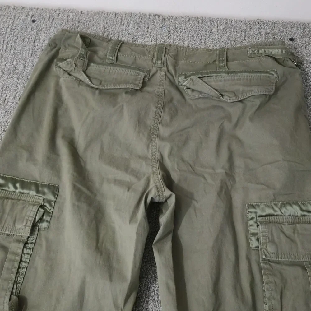 VTG Abercrombie & Fitch Pants Men M Green Baggy Paratrooper Cargo Rugged Y2K
